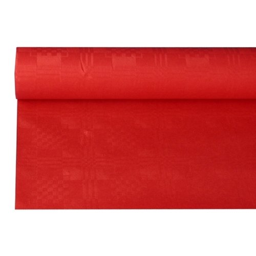 Tischdecke rot mit Damastprägung 8x1,2m