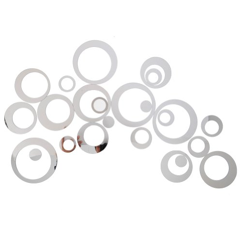 ZGY Silber Ring im 3D Style Wandtattoo Wandaufkleber Wandsticker Wandbilder für Schlafzimmer und Wohnzimmer