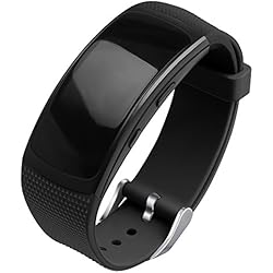 OenFoto Compatible Samsung Gear Fit2 Pro Correa, Fit 2 Pulsera Deportiva Silicona Suave Reemplazo Sport Band para Samsung Gear Fit 2 SM-R360 Smart Watch -Negro