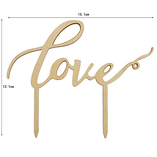 Oubang Wooden Wedding Cake Supplies Englische Buchstaben Love Shaped Hochzeitstorte Topper - 4