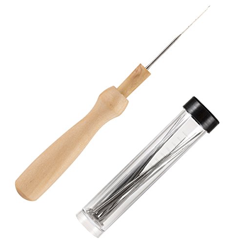 AKUNSZ Filznadeln 12 Stück Filznadel Wollfilz Werkzeug DIY Filzstarter Set mit Holzgriff in Aufbewahrungsröhrchen, 3 Größen (9,1cm, 8,6cm, 7,9cm) - 4