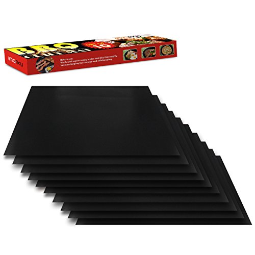 Grillmatte (2er Set, 10er Set), Imarku hochwertige und wiederverwendbare Grillmatte und Backpapier, Grillmatte BBQ Teflon Antihaft, Auflage für Grill und Herdplatte Anti-Haft, BBQ Grill & Backen Mats BBQ Grill Mat / Blatt 2 Stück, 10 Stück - 8