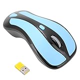  Jacksking USB Empfänger, 6D Gyroscope 2.4G TV Drahtloser optischer Fly Air Mouse Empfänger für PC Smart TV(Blau + schwarz)
