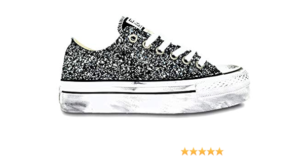 converse platform glitter nere