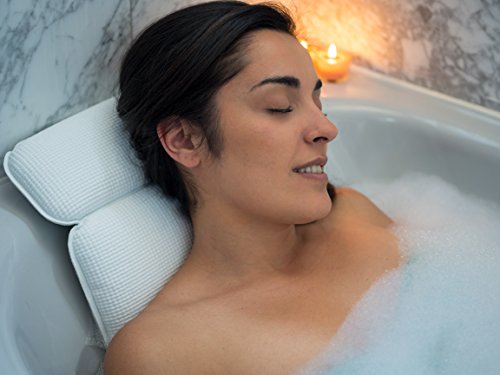 confronta il prezzo #1 Cuscino Premium per Vasca da Bagno Bruma - Cuscino Poggiatesta per Vasca da Bagno, Jacuzzi, Spa e Idromassaggio - Impermeabile - Realizzato con un Tessuto Morbido, Resistente, Facile da Pulire e che si Asciuga in Poco Tempo - Inclusa GARANZIA di SOSTITUZIONE per DUE ANNI miglior prezzo