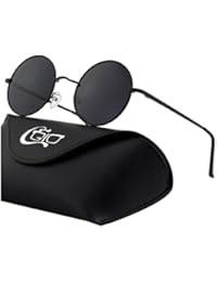 CGID Retro Vintage Sonnenbrille, inspiriert von John Lennon, polarisiert mit rundem Metallrahmen, f&uuml;r Frauen und M&auml;nner E01