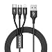 Produktbild Multi USB Kabel, 3 in 1 Mehrfach Universal Kabel mit USB C Kabel und Micro USB Kabel, 1.24M Nylon Mobiles USB Kabel für alle Smartphone, Samsung Galaxy S9 S8, Huawei P20 Honor 8X, Sony, Moto Mehr