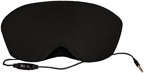 MiaoMa Eye Mask with Earphone&Adjustable Headband Super Soft Comfortable for Sleep and Travel (One Strap) Black
