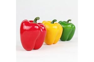 Best Artificial Pack of 3 10cm Weighted Bell Peppers Red Green Yellow Vegetable Fruit Home