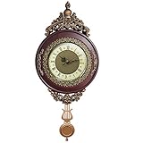 Giftgarden Vintage Wanduhr Geräuschlos – Silent batteriebetrieben Quarzuhrwerk Pendel, Retro-Stil für Büro Küche Wohnzimmer Innen Dekorativ Uhren