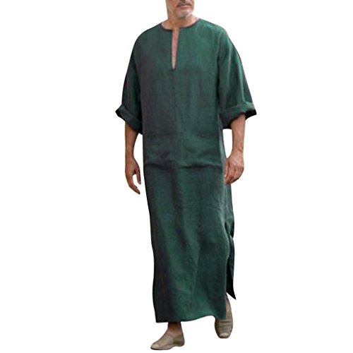 Robe pour Homme, Malloom Ethnic Robes - Caftan Vintage Loose à Manches Longues et lâche