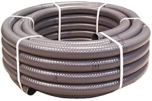 Couronne 25m Tuyau Gris Piscine PVC Pression Souple Semi-Rigide à coller diamètre 50mm⌀ extérieur