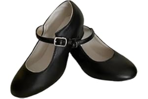 LE CÔTÉ CHIC Tacones de Flamenco iniciación para niña y Mujer, Cierre de Hebilla, Zapatos Flamenca, sevillanas, Danza española, Tallas 24 a 41