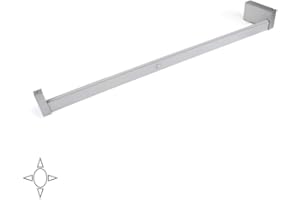 EMUCA - Iluminación para Armario o vestidor, Barra de Armario con luz LED Recargable y Detector de Movimiento, Aluminio anodizado Mate, L 708-858mm