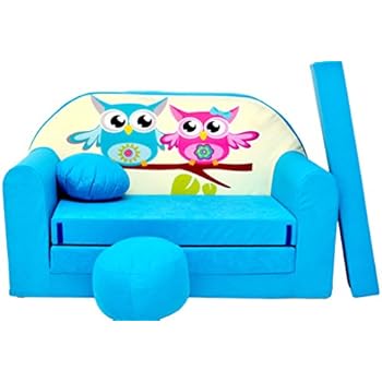 PRO COSMO B30 Kinder Sofa Bett mit Puff/Fußbank/Kissen ...