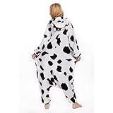 Free Fisher Damen/ Herren Schlafanzug Pyjama, Tier Kostüm, Kuh Schwarz und Weiß, Gr. XL (Körpergröße 178-188 CM) - 