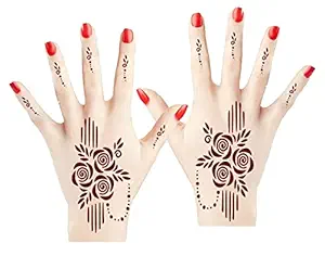 Kachi Pencil Heena Mehandi Stencil | Mehandi Temporary Tatto for Hand | Easy to Apply in 4 Simple Step -KPH-40