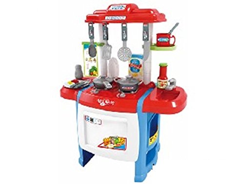 Preisvergleich Produktbild Luxma Spielküche ROT Kinderspielküche Kinderküche Spielzeugküche Kinder Küche Backofen