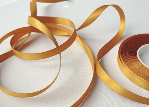 SATINBAND 25m x 10mm GOLD Schleifenband Geschenkband DEKOBAND - 2