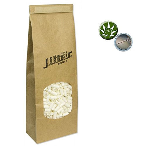 Jilter Filter 1000 Stück im umweltfreundlichem Beutel inkl. Fight 4 Legal-Ansteck-Button - Filtertips Drehfilter
