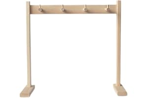 Fenteer Holz Gong Ständer - Premium Chime Stand für Meditation & Teezeremonien - Tischdisplay mit 4 Aufhängungen - Leicht aufzubauen - Ideal für Schlafzimmer, Klassenzimmer