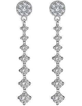 7Kristalle Ohr Manschetten Hoop Ohrringe Hängeohrringe S925Sterling Silber Hypoallergen Ohrring