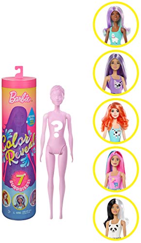 Barbie GMT48 Color Reveal Puppe mit Enthüllungseffekt mit 1 Überraschungspuppe und 7 weiteren Überraschungen, Spielzeug ab 3 Jahren thumbnail