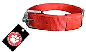 Pawzone 1 Inch Nylon Red Dog Collar