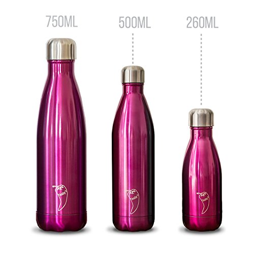 Chilly’s Bottles doppelwandige, vakuumisolierte Flasche Rosa rose 500 ml - 2