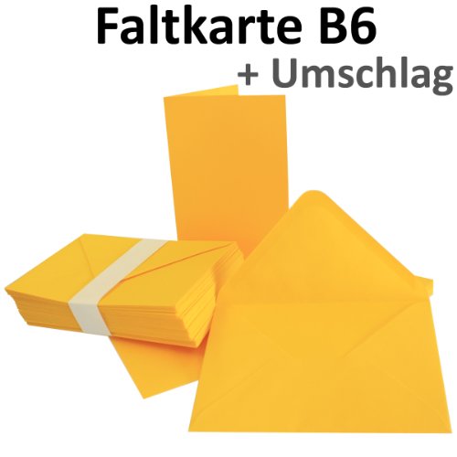25 Sets – Faltkarten GELB – DIN B6 + Umschläge – PREMIUM QUALITÄT – sehr formstabil – Qualitätsmarke: NEUSER FarbenFroh - 2