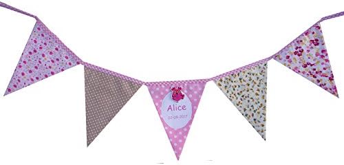 New Baby – Fabric Flag Garland Personalized Wedding Room Children's Room,