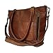 Produktbild Mad Over Shopping, Klassische Reisegepäck Damen Satchel aus echtem Vintage Leder Umhängetasche Handtasche Tote Tasche Crossbody Messenger