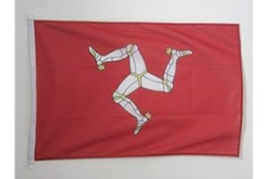 AZ FLAG - Isle of Man Nautical Flag - 18'' x 12'' - For Outdoor and Boat - Manx - English Banner Knitted Polyester with Two Plastic Rings - Vivid Colors - 12x18 in - 45x30 Cm