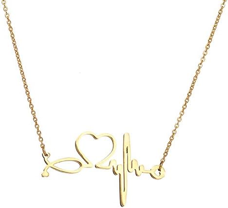 WANYAO 1 PC Fashion Attractive Medical Stethoscope Love Heart Necklace Love You Necklace Jewelry Accessory