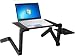 Produktbild COSTWAY Laptoptisch mit Mausablage, Notebooktisch fürs Bett, Betttisch für Laptop, Betttablett aus Alu, Laptoptablett schwarz, Laptopständer klappbar