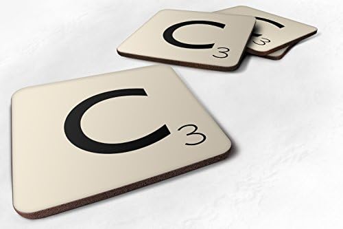 Letter "C" Scrabble Inspired Tile Letter Novelty Game Fun Gift Tea Coffee Cup Mug Coaster - iCaseCreative