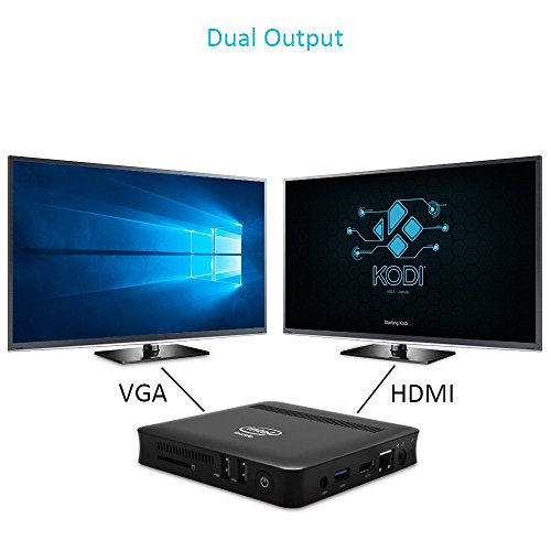 AWOW Fanless Design Mini PC Windows 10 -  Cherry Trail-T3 Quad Core 2 2 Ghz   4 GB DDR   64 GB eMMC   Gigabit Ethernet   2 4G   5G Dual Wi-Fi   VGA   HDMI   USB 3 0   4K   Mini PC PC BoxCherry 