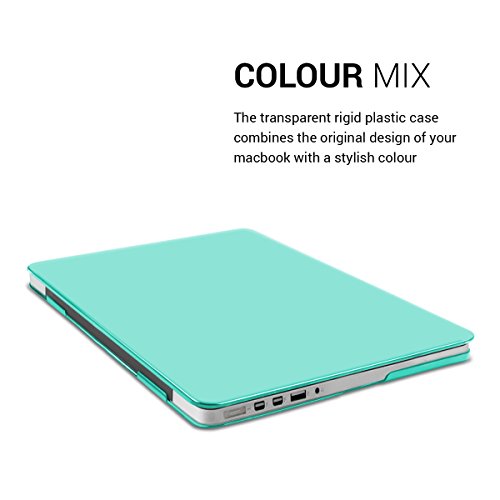 kwmobile Crystal Hülle für Apple MacBook Pro Retina 13″ (ab Ende 2012) Hard Case – dünne durchsichtige transparente Schutzhülle Cover Tasche Türkis Transparent - 4