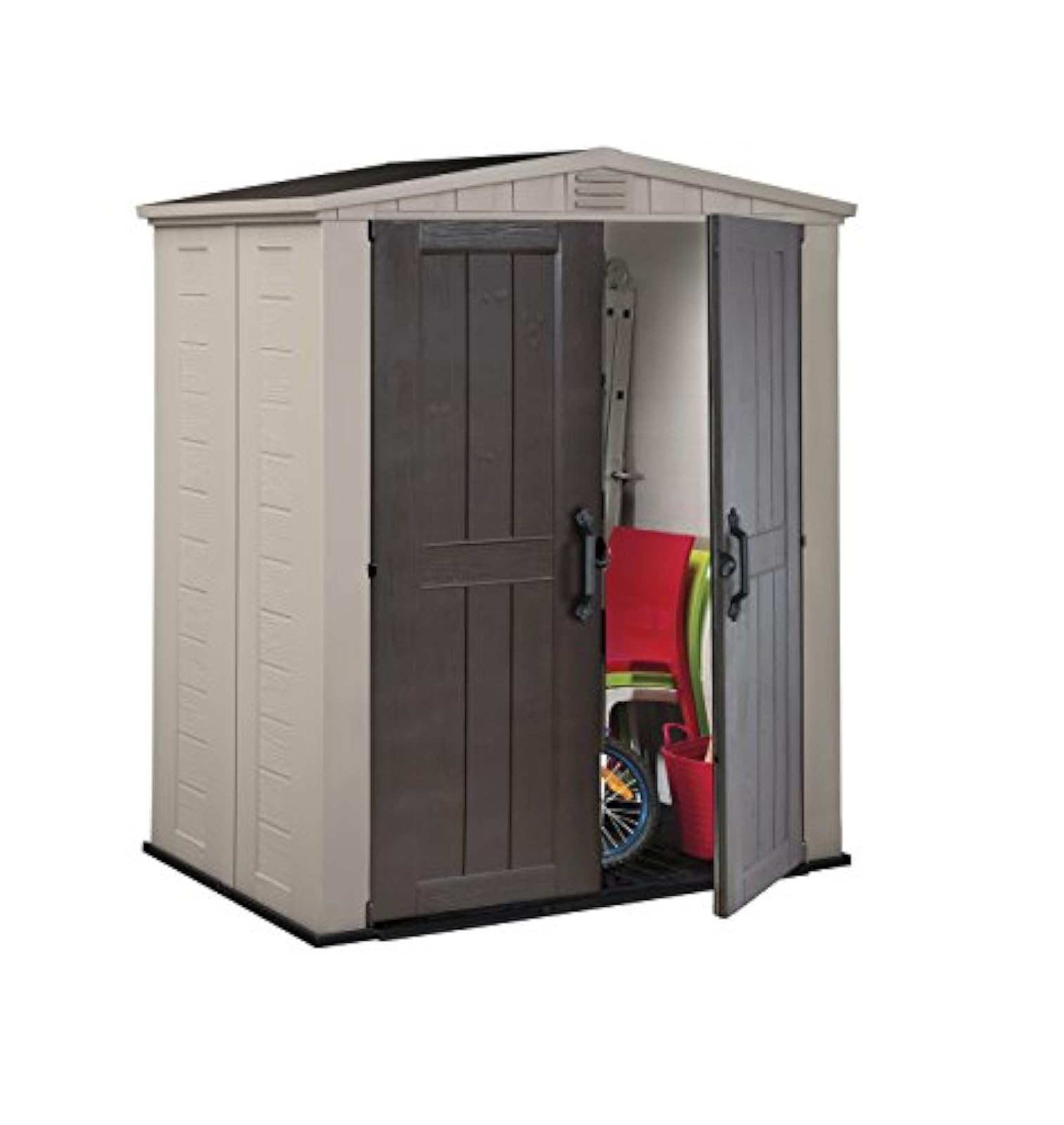 Keter Factor Plastic Outdoor Garden Storage Shed, FadeFree, 6 x 3 feet