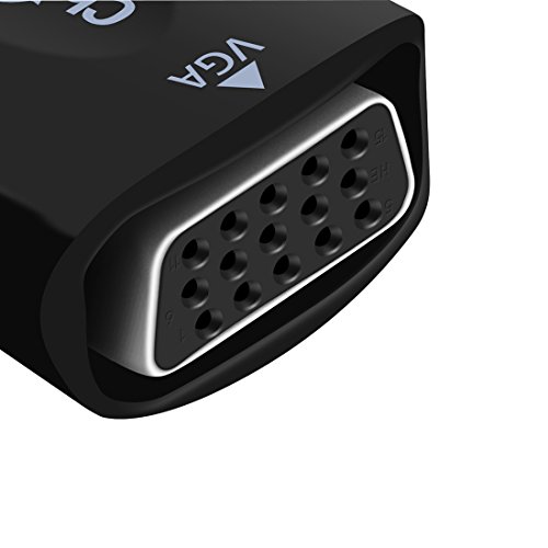 Full HD 1080P HDMI Buchse auf VGA Buchse Konverter, vergoldet DP zu HDMI Stecker Adapter mit 3,5 mm-Audio-unterstützt HDMI Streaming Media Player zu VGA Projektor - 7