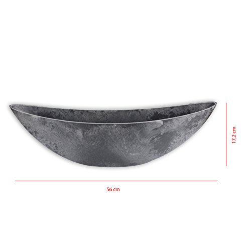 XL Dekoschale Dekovase „Iced Age XL“ in Schieferoptik 17x56x12cm - 4
