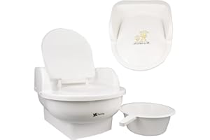 Twinly - Vasino per bambini Potly con tazza rimovibile - Toilette per l'apprendimento del WC - Leggero, pratico e molto facile da pulire - Ergonomico e confortevole per i bambini (Bianco)