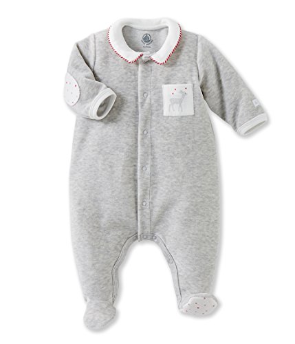 Petit Bateau Baby Boys SAVON Plain Long Sleeve Onesie, Grey (beluga), 3-6 Months (Manufacturer size: 6 mois)