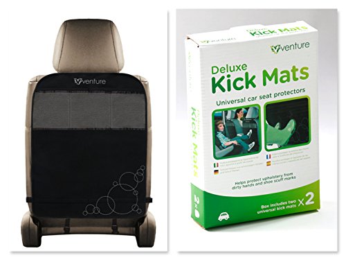 Wagen Sie-Premium Car Seat Protector-Kick-Matten (schwarz, Packung mit 2) - 5