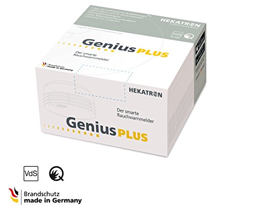 Hekatron Rauchmelder Genius PLUS / Brandmelder mit integrierter Batterie (10 Jahre Lebensdauer) / mehrfarbige LED, App-Unterstützt / weiß, 6er Set - 5