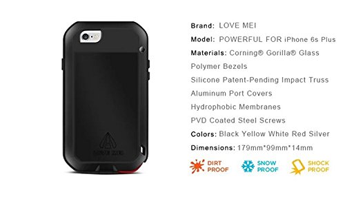 iPhone 6 6S Plus caso A prueba de golpes polvo suciedad nieve prueba de metal de aluminio Gorilla cristal protecci  n Case Cover para Apple Iphone 6  PLUS iphone 6S Plus  compatible con Apple iPhone 6