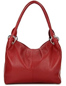 BELLI ital. Leder Schultertasche Damentasche Handtasche Shopper 