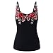 Produktbild Damen Übergröße Camisole Hirolan Tanktops Rose Stickerei Kapuzenpullis Blumen Hemdbluse Oberteile Crop tops Sweatshirts Blusentop Streetwear Blusenshirt Freizeithemd (XL, Schwarz)