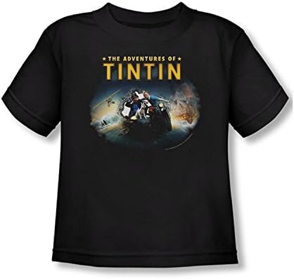 Tintin Journey Little Boys' Black T-Shirt(X-Large)