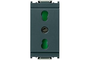Vimar 0A16203 Idea Bpresa con protezione bambini SICURY 2P+T 16 A 250 V~ standard italiano tipo P17/11, grigio
